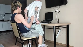 without being prompted stepbrother to help with homework, deepthroat blowjob coupled with ass fucking part 1