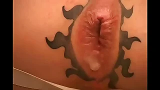 Beautiful assfuck in orgy group anus tattoo